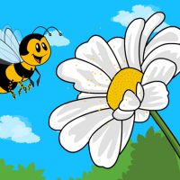 Abelha pousando em flores